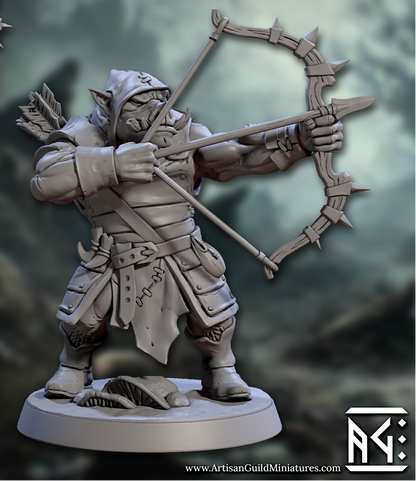 Orhog Archers, Pig Orc Warband Ranged Squad with Helmets (4 Variants Available) - Artisan Guild