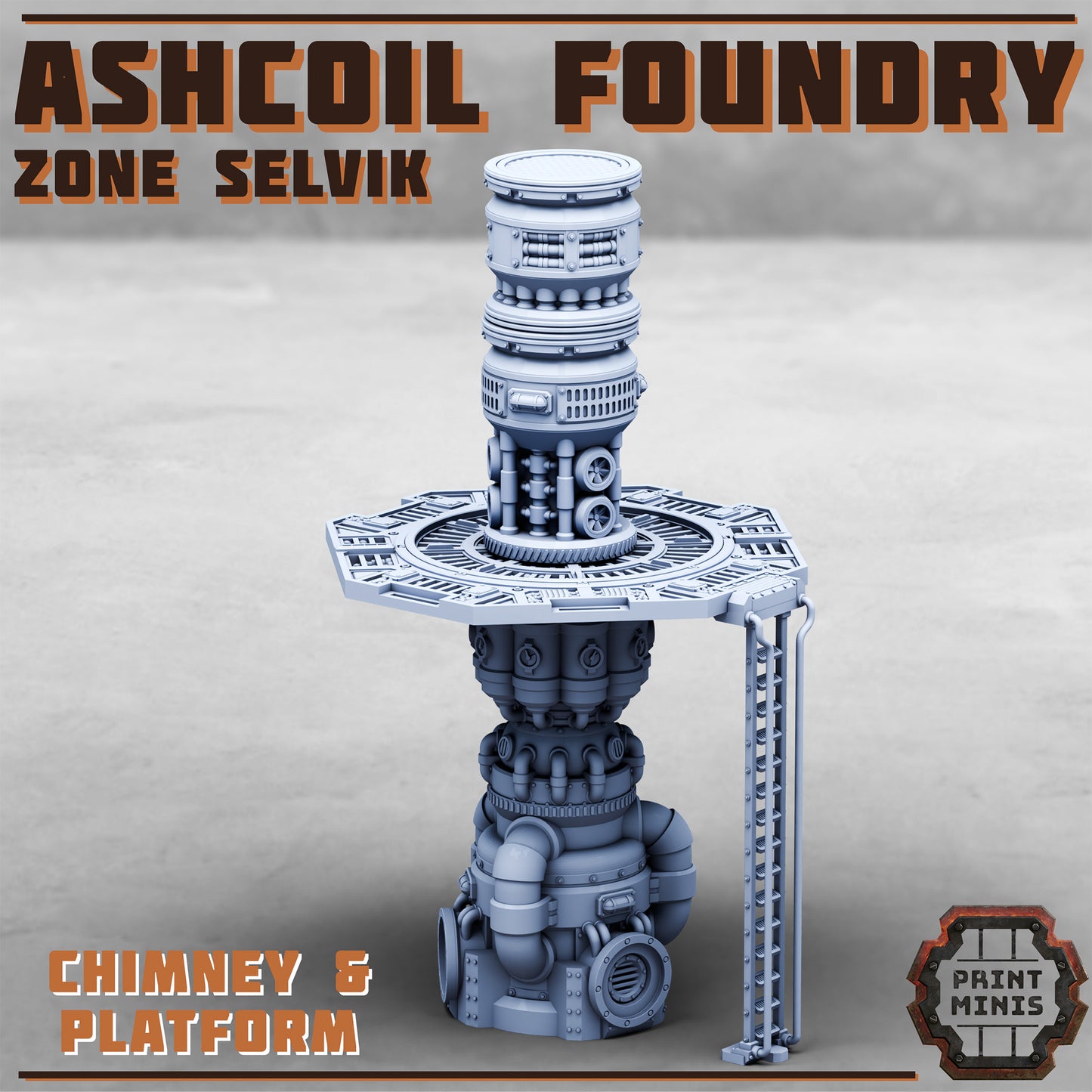 Ashcoil Foundry, Selvik Zone - Modular Scenery Kit, 32mm Scale (13 Variants Available) - Print Minis