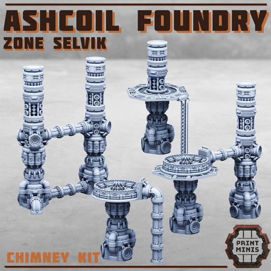 Ashcoil Foundry, Selvik Zone - Modular Scenery Kit,28mm Scale (13 Variants Available) - Print Minis