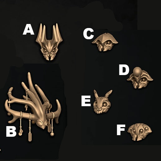 Ancient Caste Heads, Insect Folk Customisation Pack - 28mm Scale (23 Variants Available) - Battle Yak
