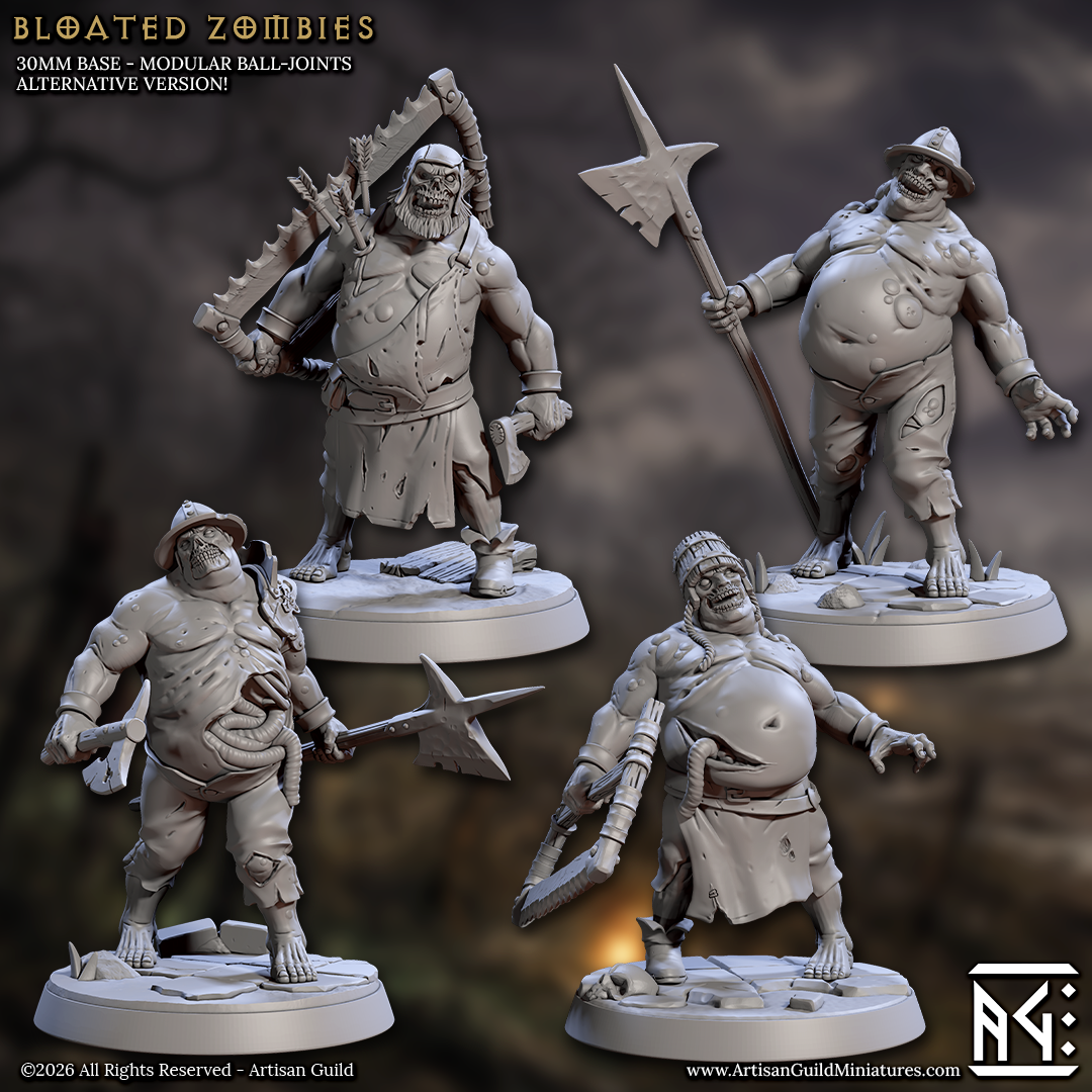 Bloated Zombies - Armed (4 Variants Available) - Artisan Guild