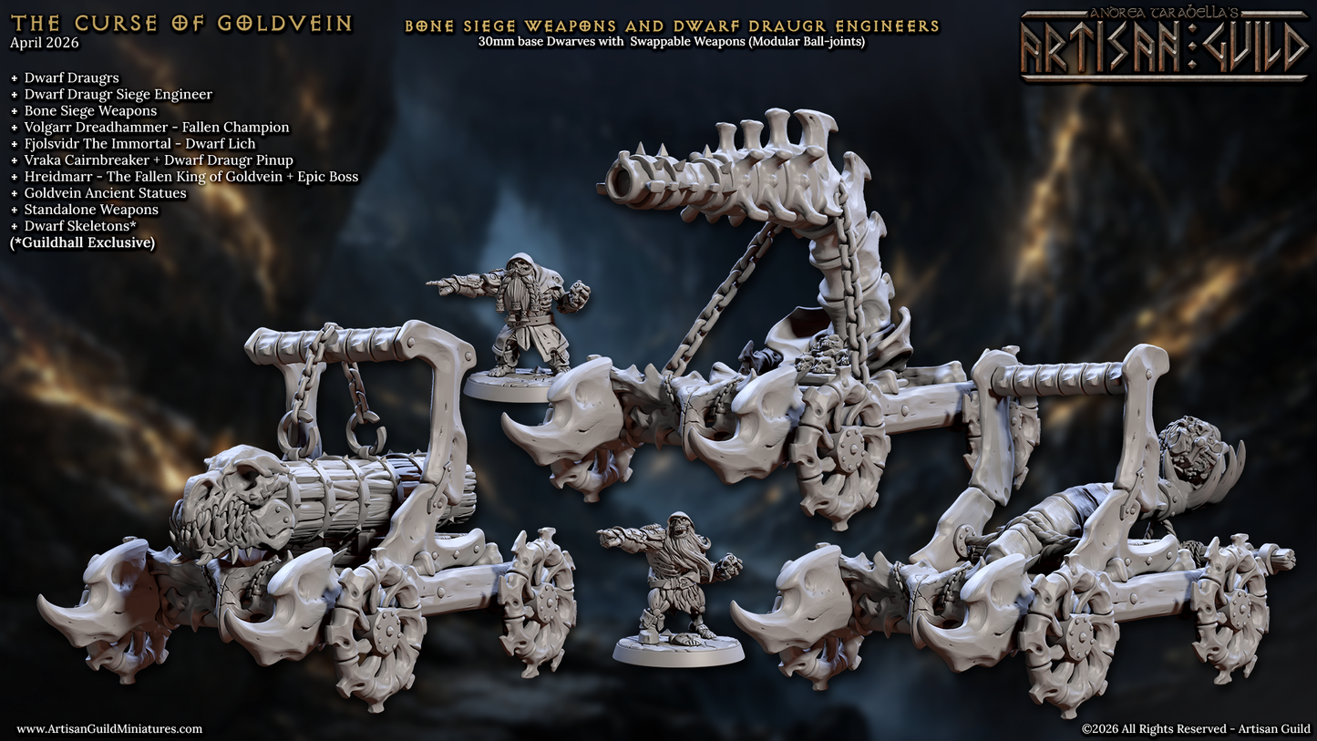 Bone Siege Weapons and Undead Dwarf Engineers (5 Variants Available) - Artisan Guild