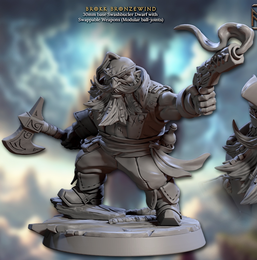 Brokk Bronzewind, Dwarven Hero (2 Variants Available) - Artisan Guild