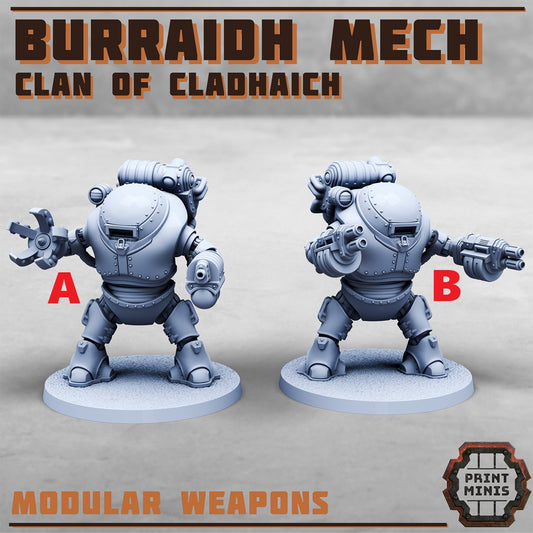 Burraidh Mech, Clan of Cladhaich (2 Variants Available) - Print Minis