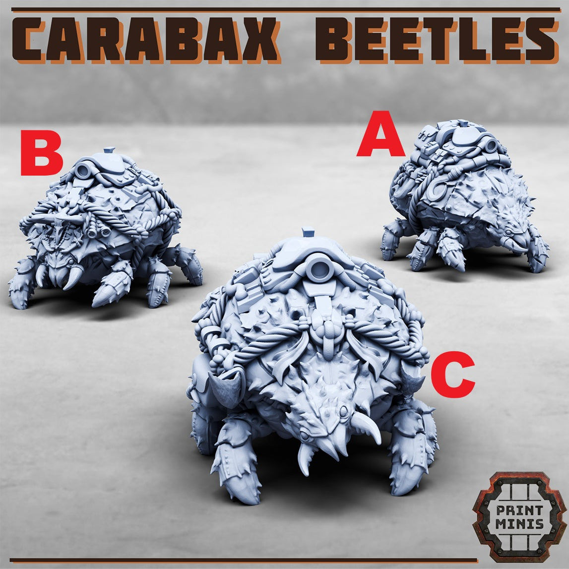 Carabax Beetles - Alien Insects (3 Variants Available) - Print Minis