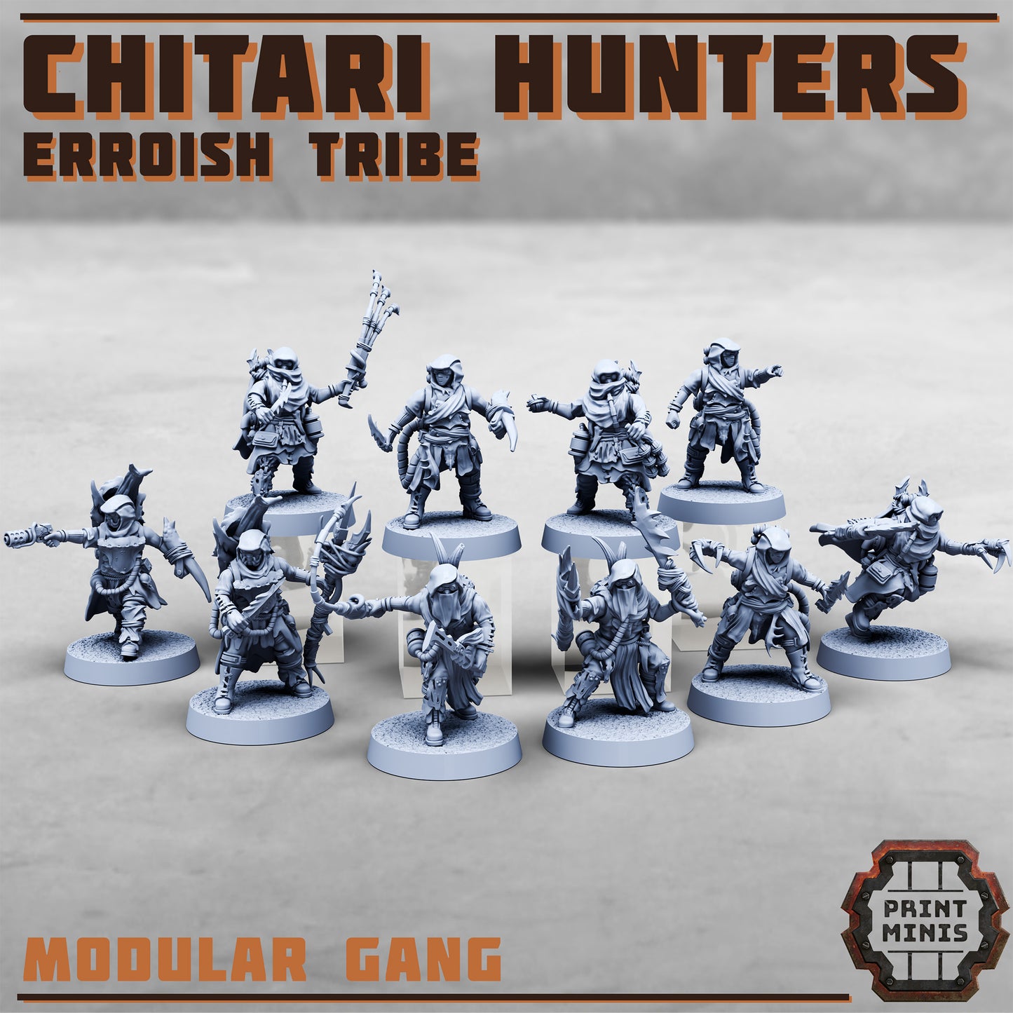 Erroish War Party, Chitari Hunters (8 Variants Available) - Print Minis