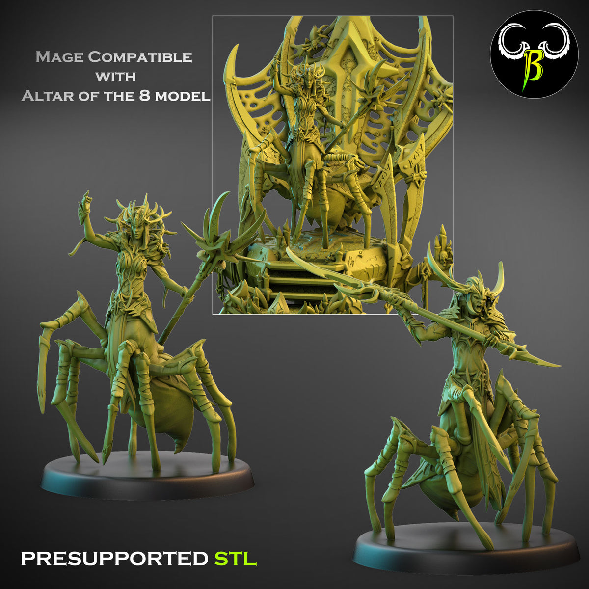 Chosen of the 8 - Spider Centaur Elf Leaders (2 Variants Available) - Clay Beast Creations