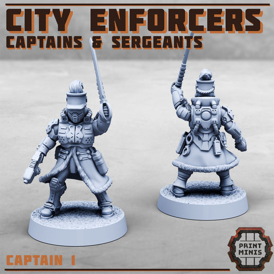 City Enforcers - Captains and Sergeants (8 Variants Available) - Print Minis