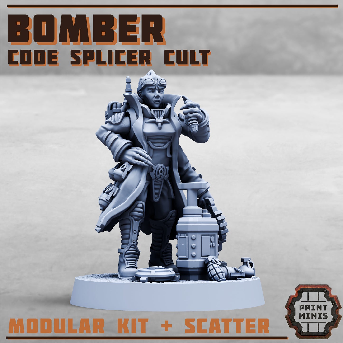 Bomber and Bomb Scatter, Code Splicer Cult - Print Minis