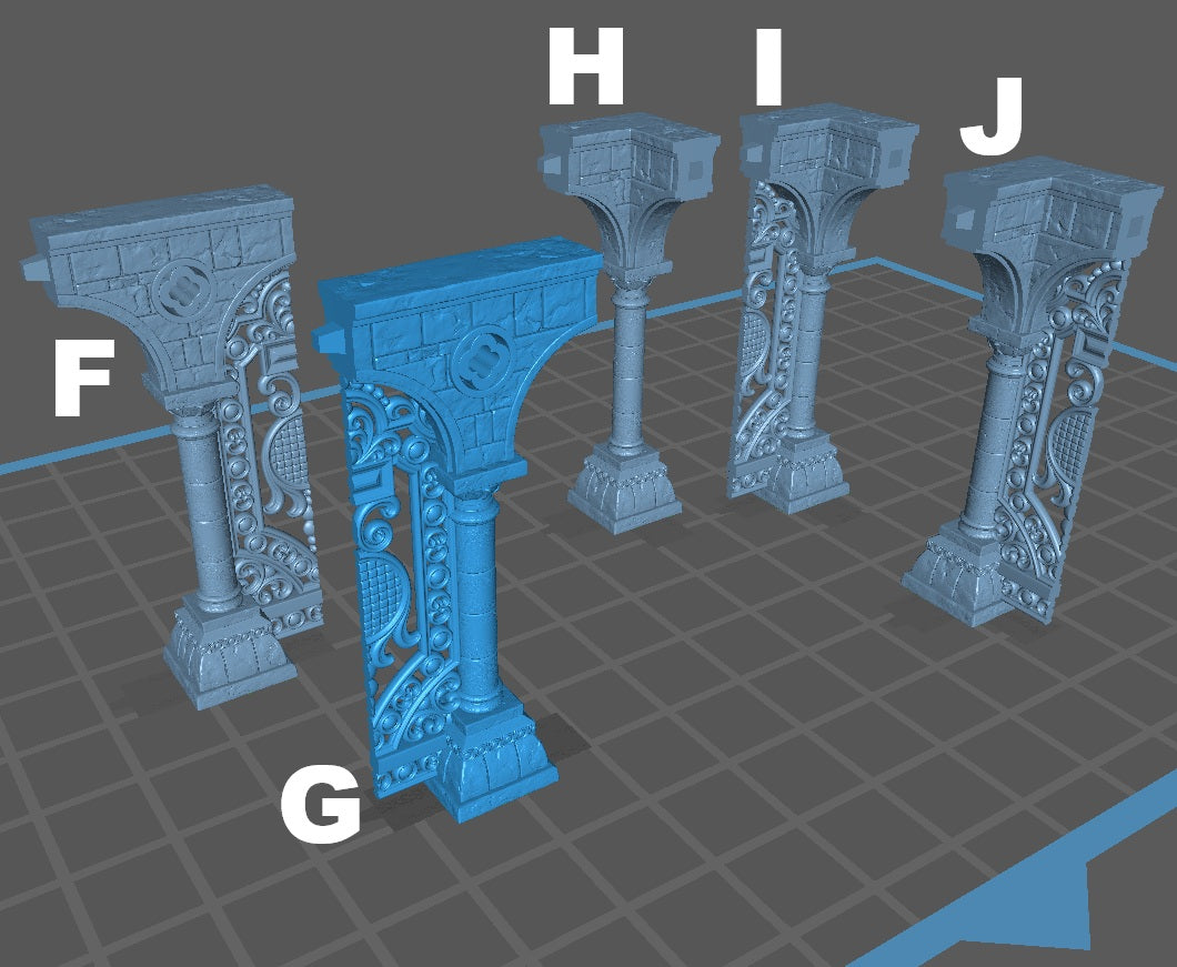 Heavenly Terrain Scatter Set - Columns (10 Variants Available) - Epic Miniatures