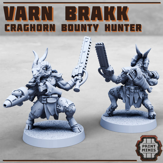 Varn Brakk, Craghorn Bounty Hunter - Print Minis