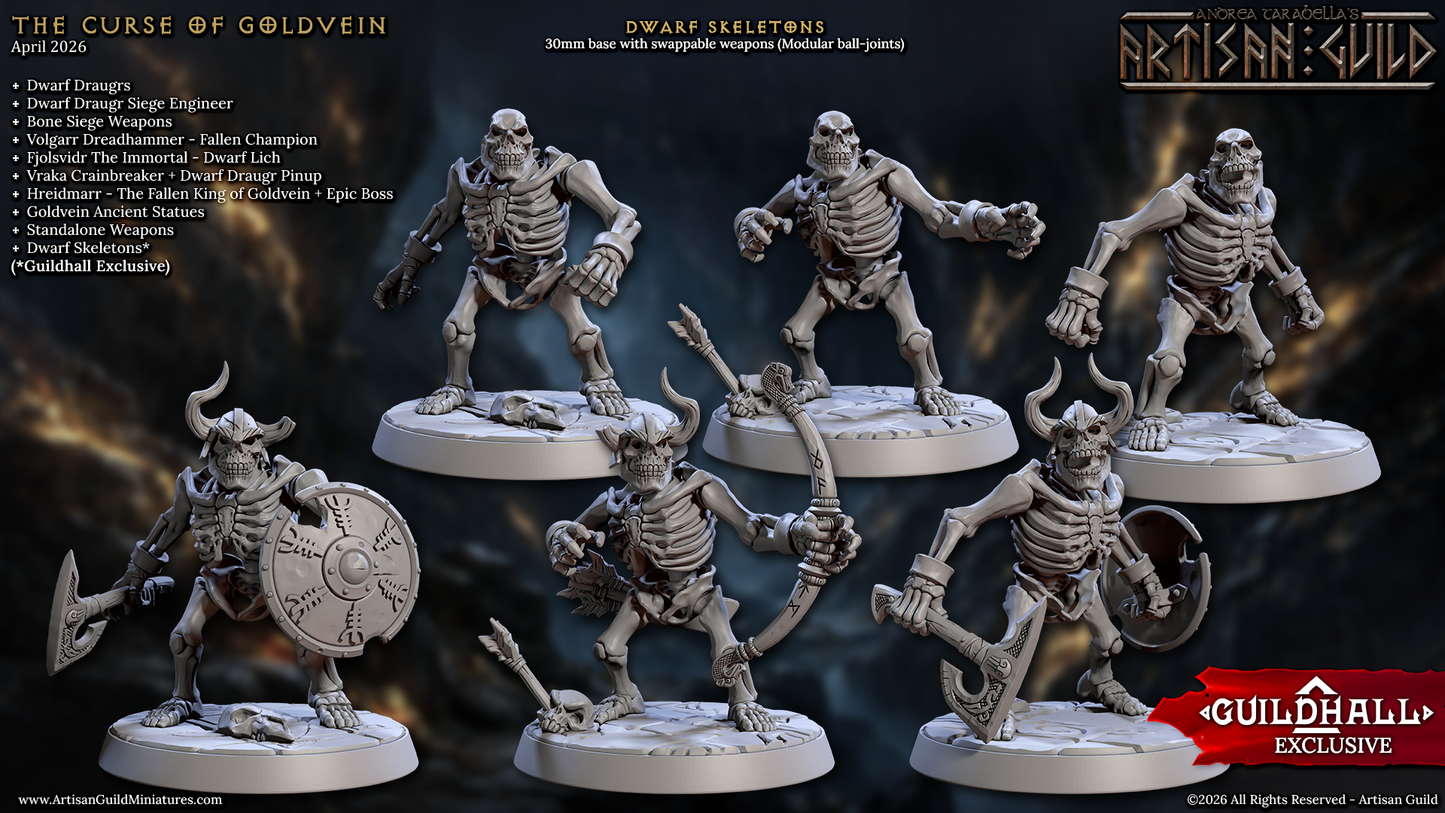 Dwarf Draugr - Skeletons, Undead Dwarven Warriors (6 Variants Available) - Artisan Guild