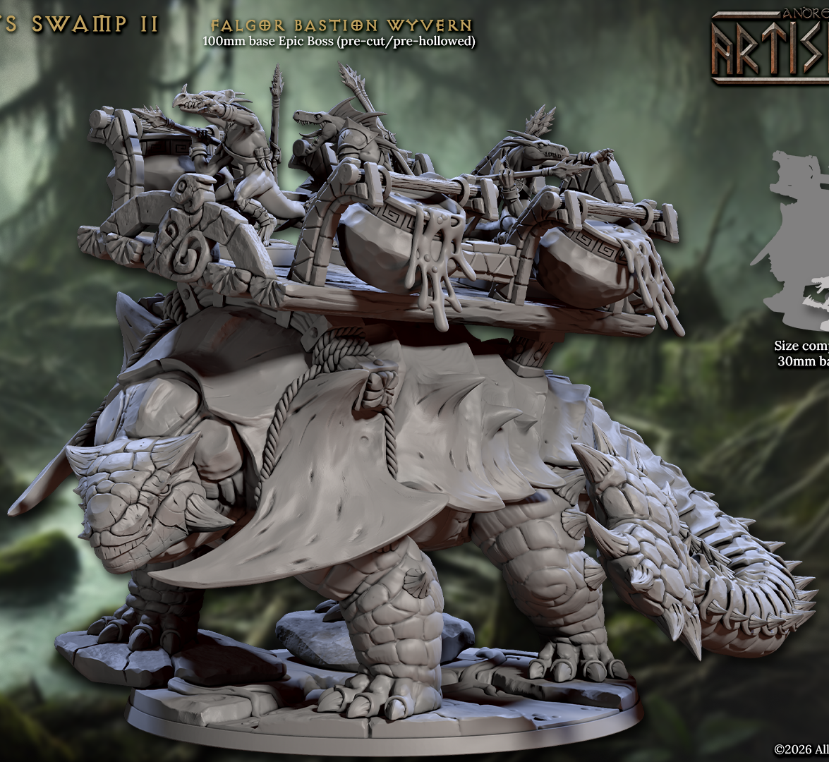 Falgor Bastion Wyvern, Giant Armoured Lizard (2 Variants Available) - Artisan Guild