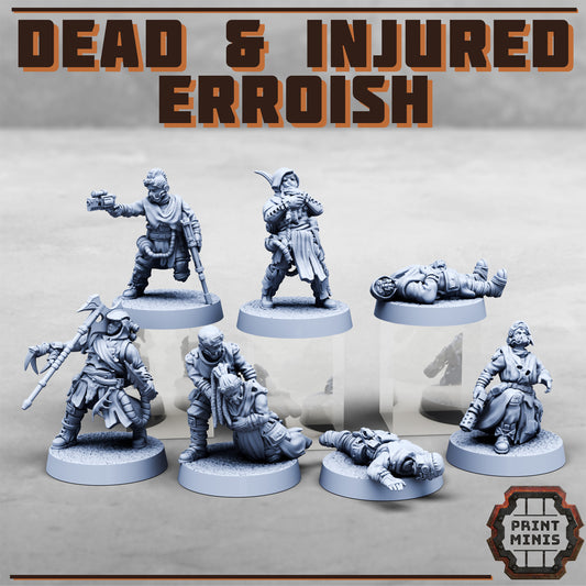 Erroish Tribes, Dead and Injured (7 Variants Available) - Print Minis