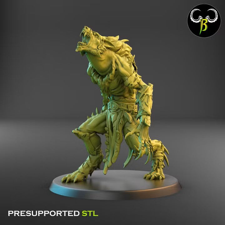 Feral Mutants, Werewolf Pack (7 Variants Available) - Clay Beast Creations