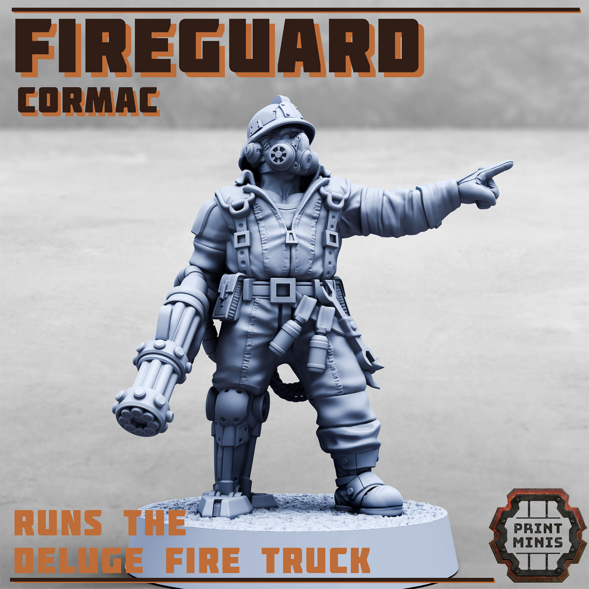 Fireguard Cormac, Sci Fi Fireman - Print Minis