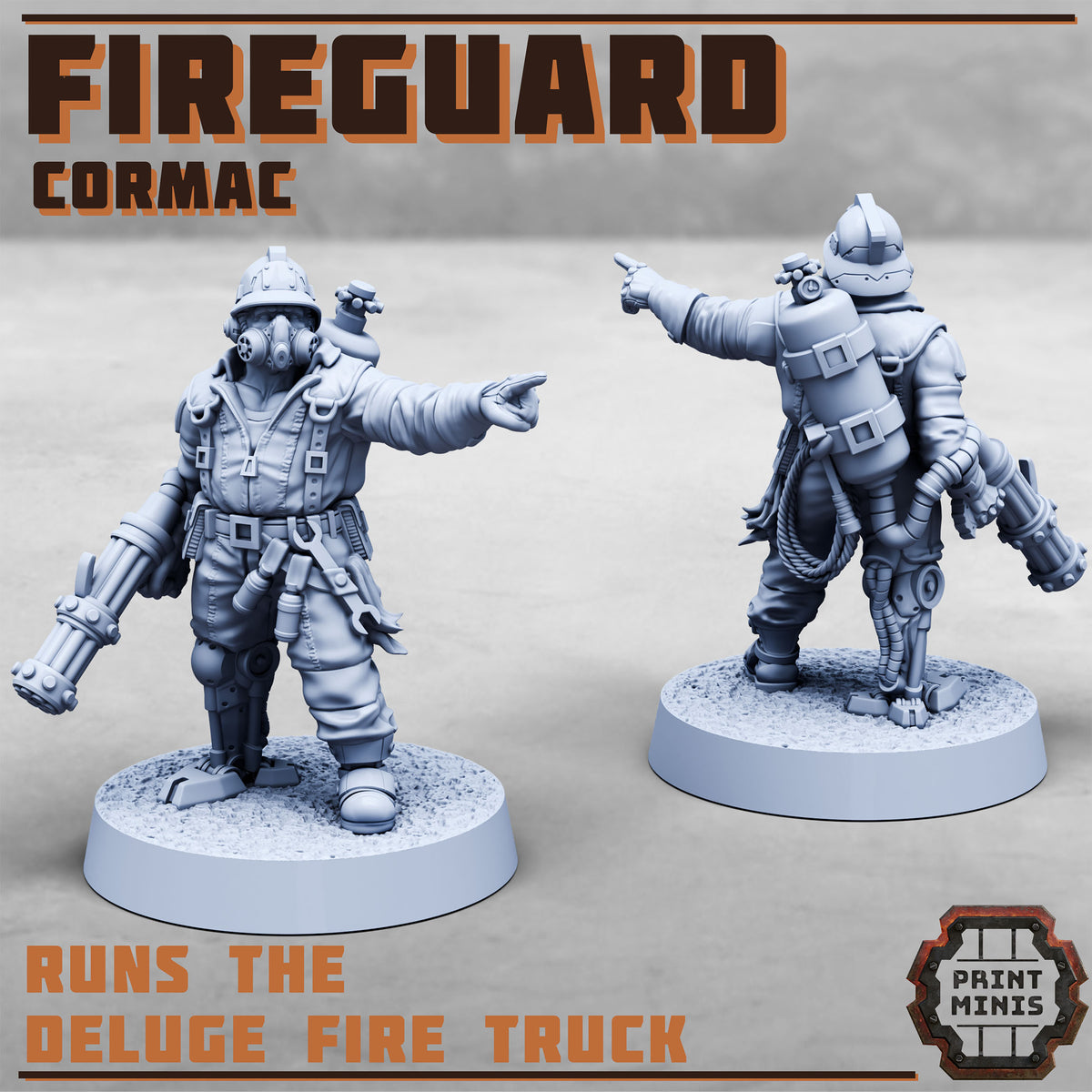 Fireguard Cormac, Sci Fi Fireman - Print Minis