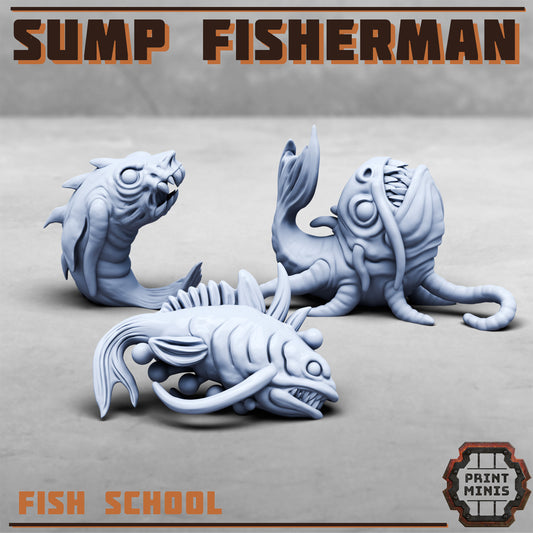 Sump Fisherman, Alien Fish School (3 Variants Available) - Print Minis