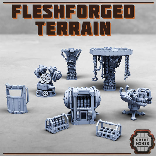 Fleshforged Terrain, Scenery Kit - 28mm Scale (6 Variants Available) - Print Minis (Copy)