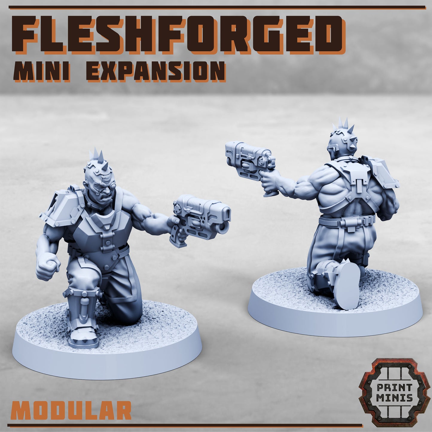 The Fleshforged, Muscle Gang - Set 4 (5 Variants Available) - Print Minis