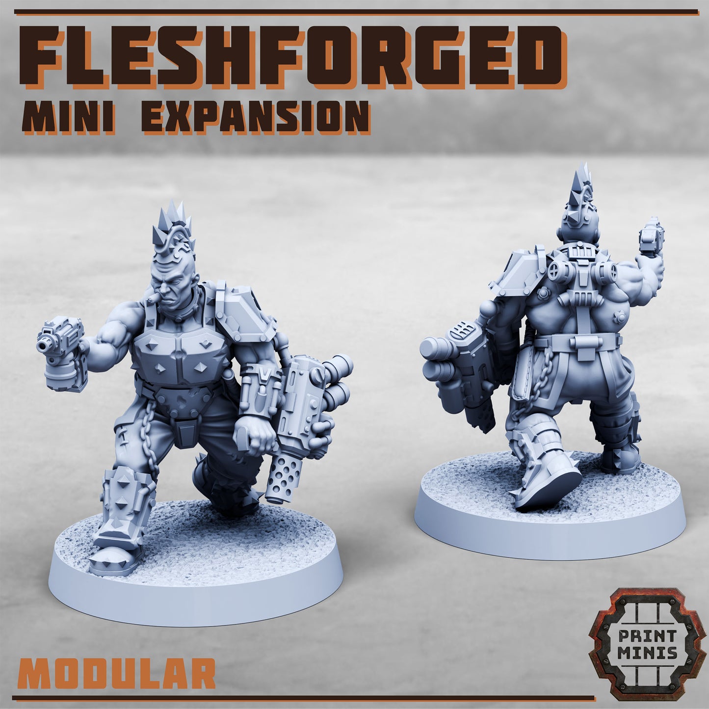 The Fleshforged, Muscle Gang - Set 4 (5 Variants Available) - Print Minis
