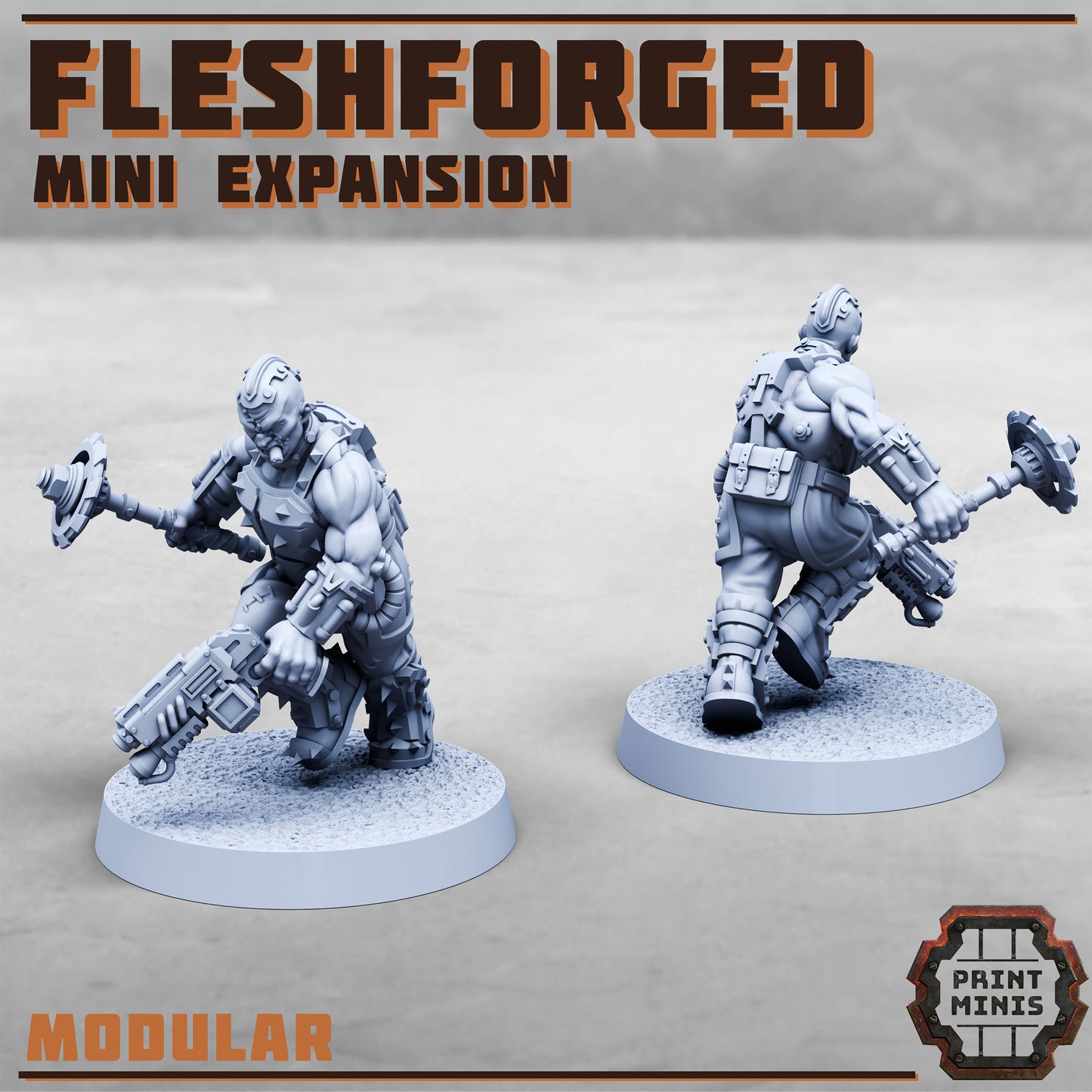 The Fleshforged, Muscle Gang - Set 4 (5 Variants Available) - Print Minis