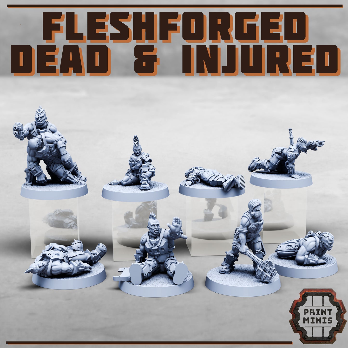 Fleshforged - Dead and Injured Soldiers (8 Variants Available) - Print Minis