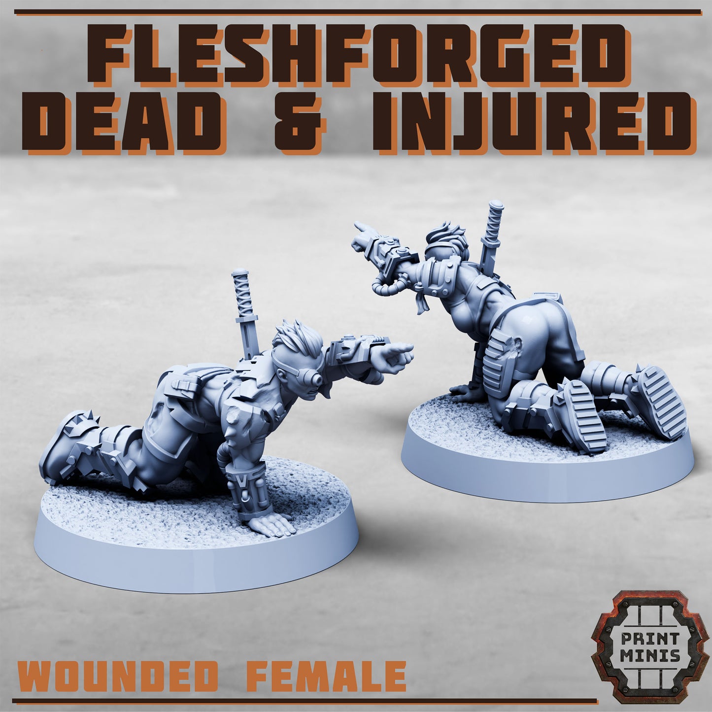 Fleshforged - Dead and Injured Soldiers (8 Variants Available) - Print Minis