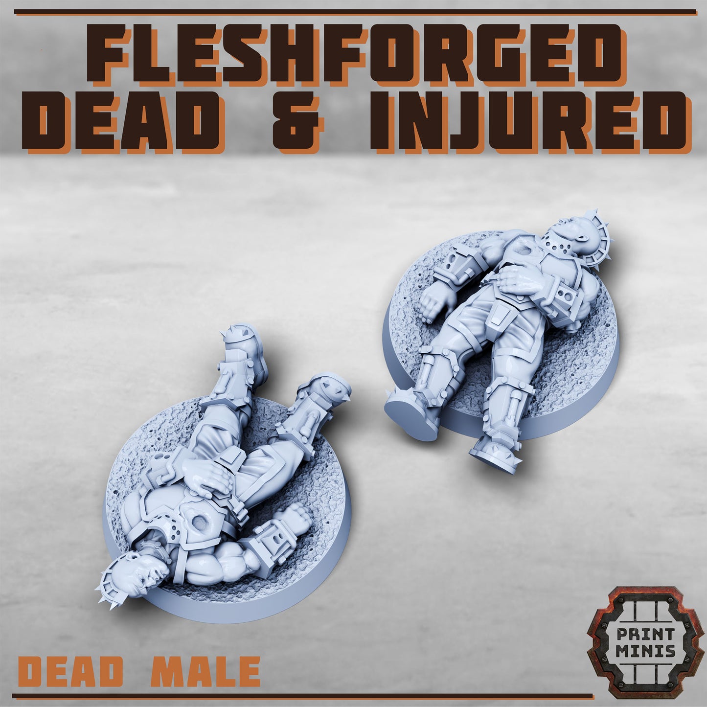 Fleshforged - Dead and Injured Soldiers (8 Variants Available) - Print Minis