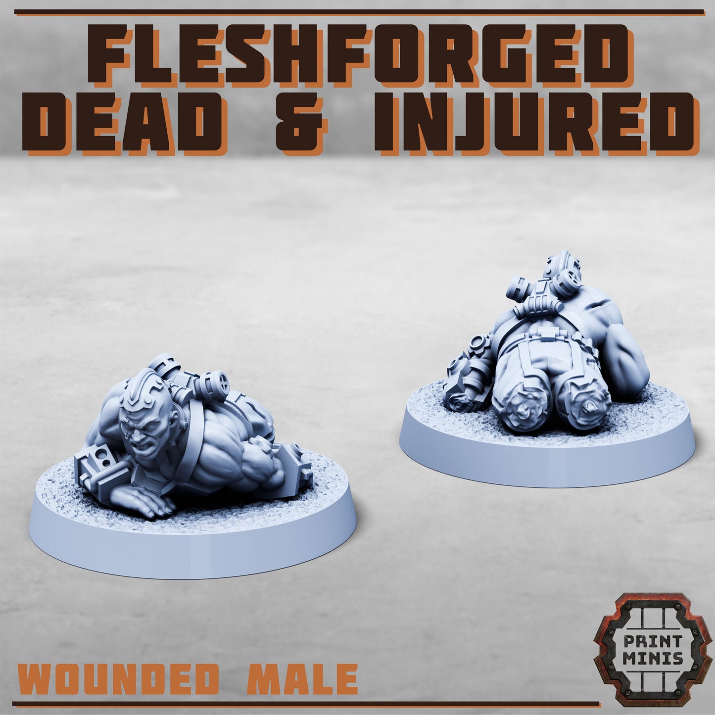 Fleshforged - Dead and Injured Soldiers (8 Variants Available) - Print Minis