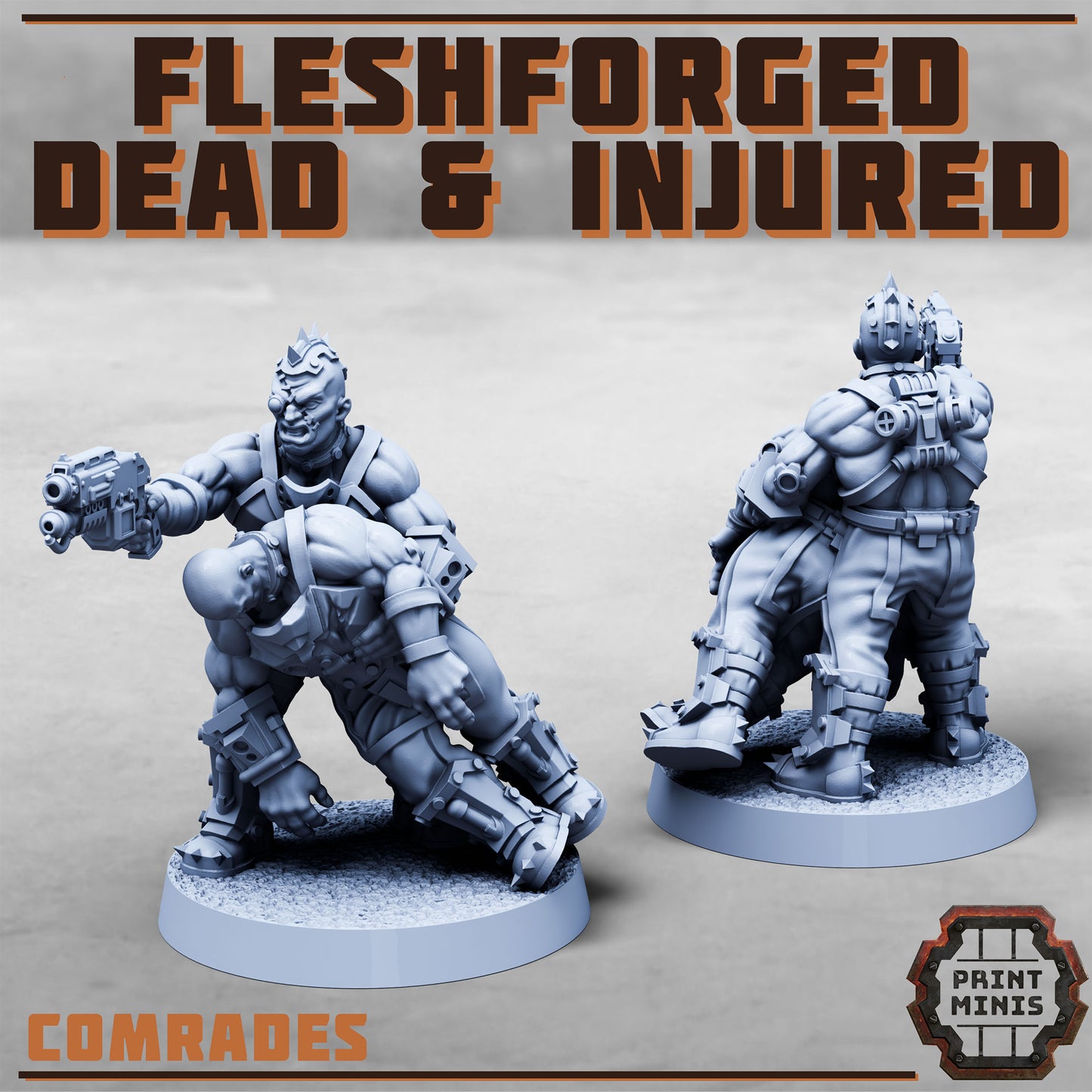 Fleshforged - Dead and Injured Soldiers (8 Variants Available) - Print Minis