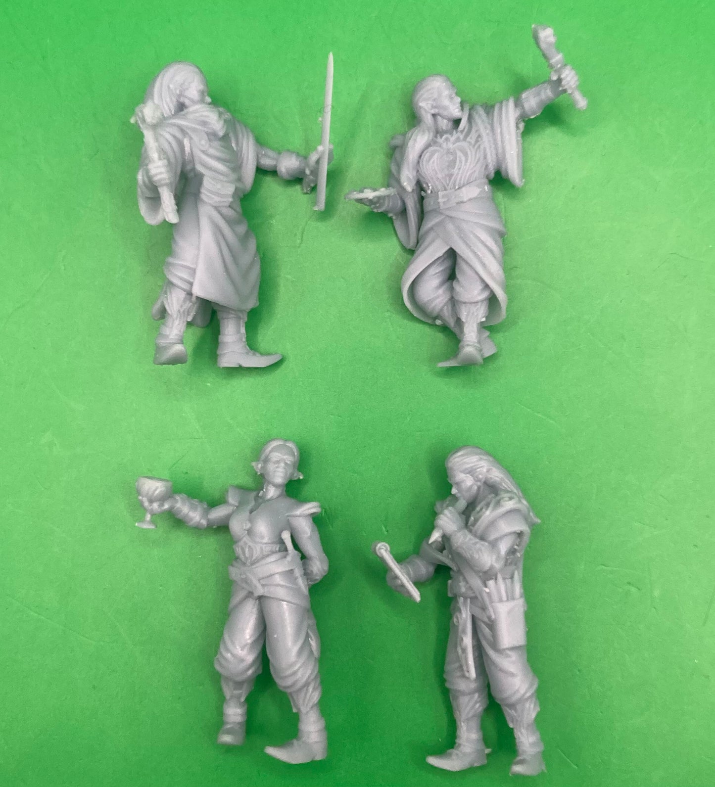 Elf Villagers, Set 2 (4 Variants Available) - Epic Miniatures
