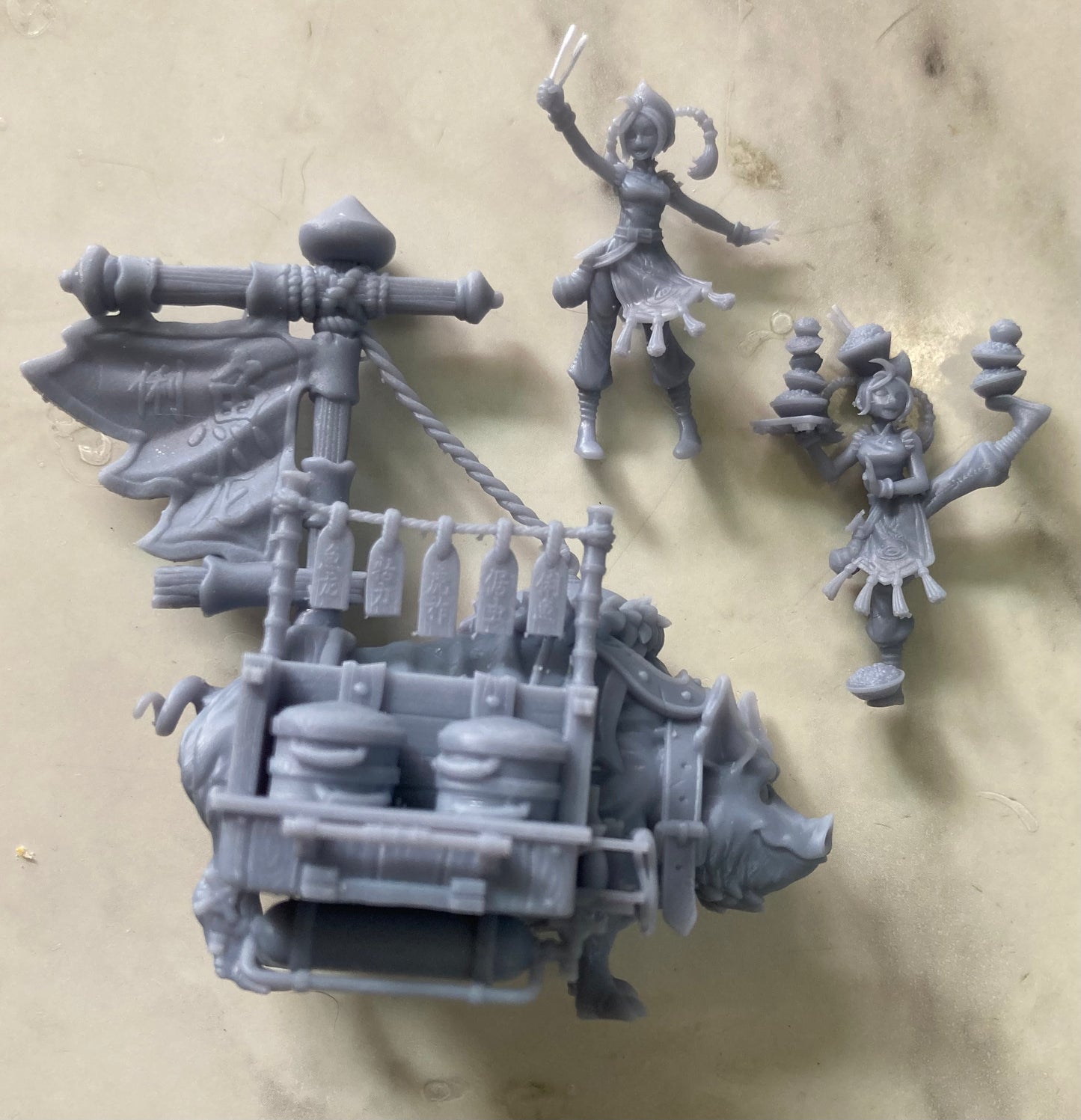 Pig Food Stall and Keepers (3 Variants Available) - Epic Miniatures