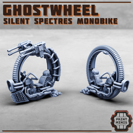 Ghostwheel, Silent Spectres MonoBike (2 Variants Available) - Print Minis