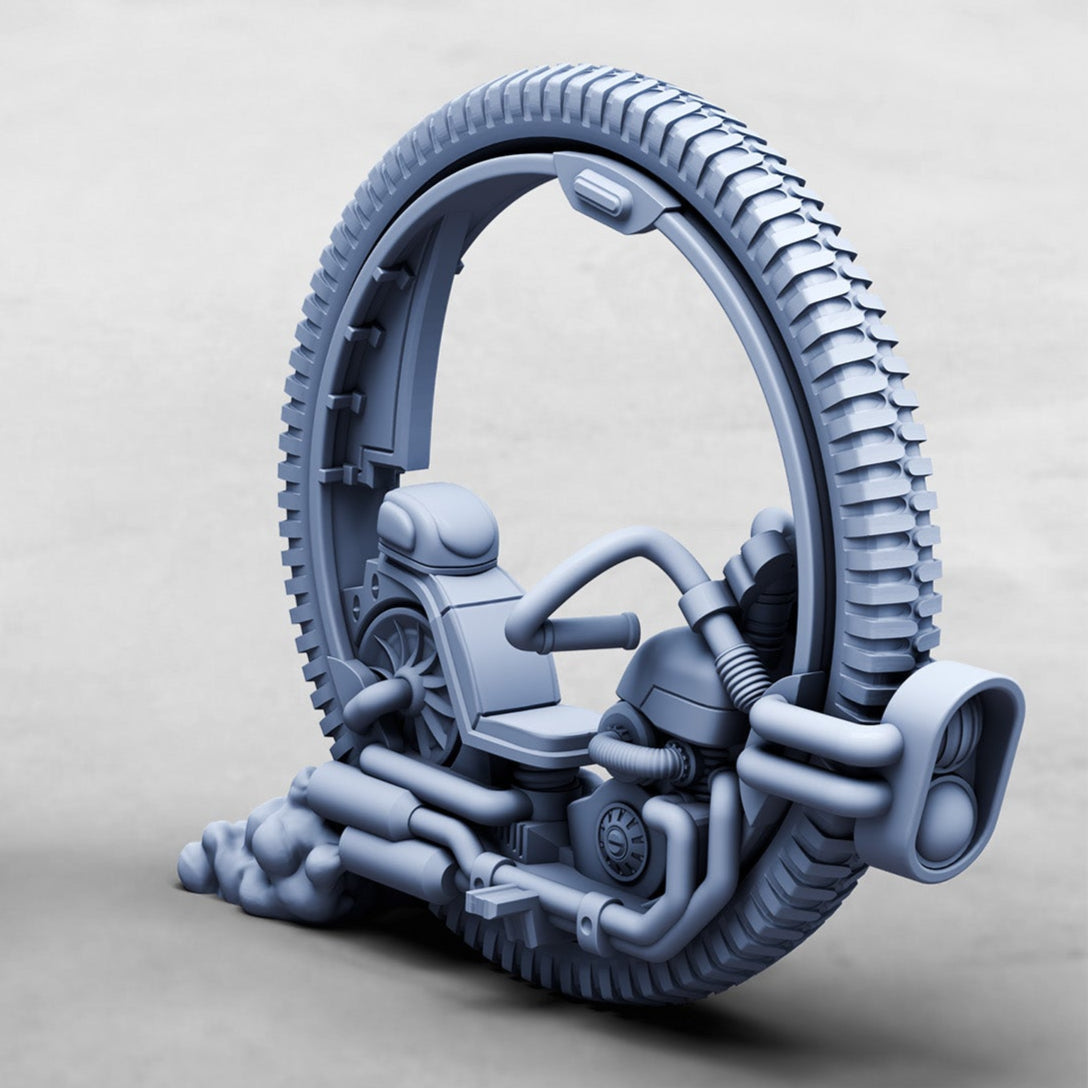 Ghostwheel, Silent Spectres MonoBike (2 Variants Available) - Print Minis