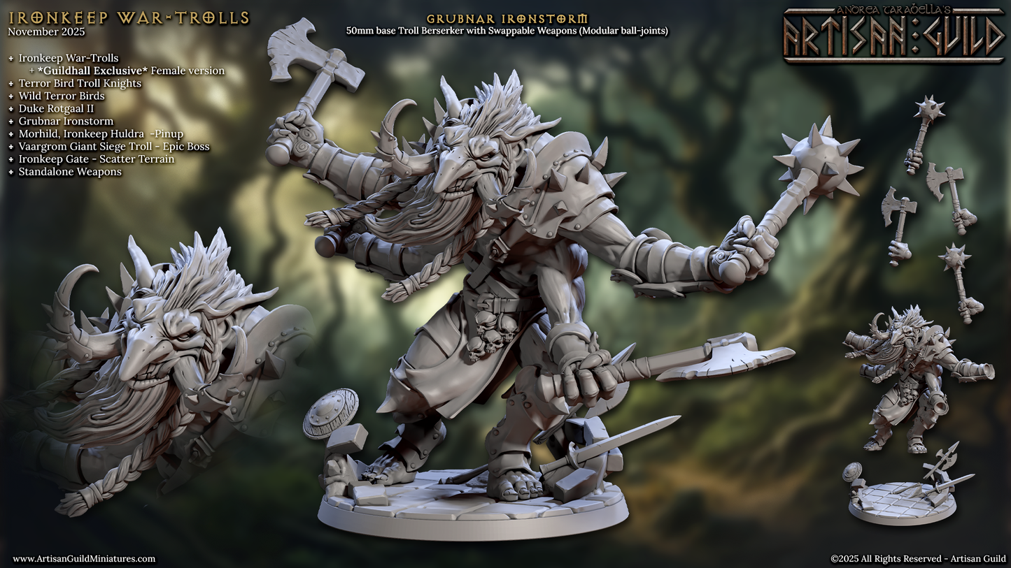 Grubnar Ironstorm, Three Armed Troll Hero - Artisan Guild