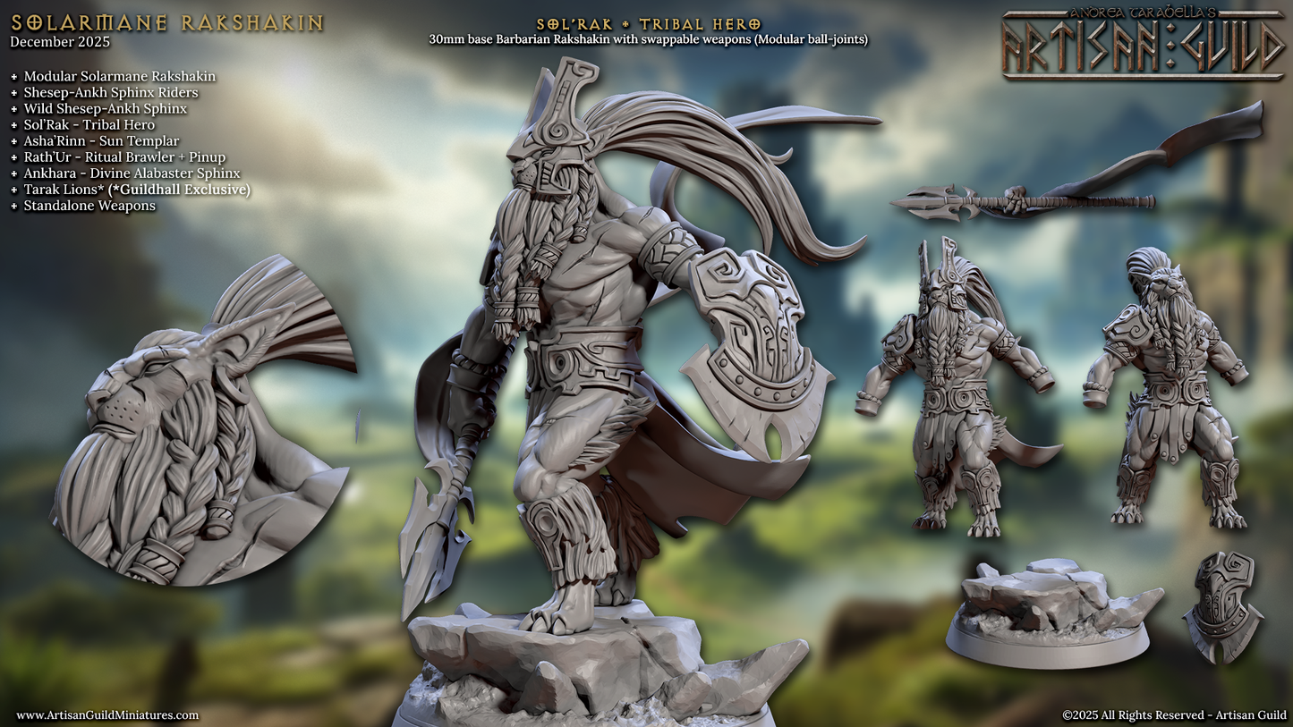 Sol Rok, Tribal Hero - Lion Folk Warrior (2 Variants Available) - Artisan Guild
