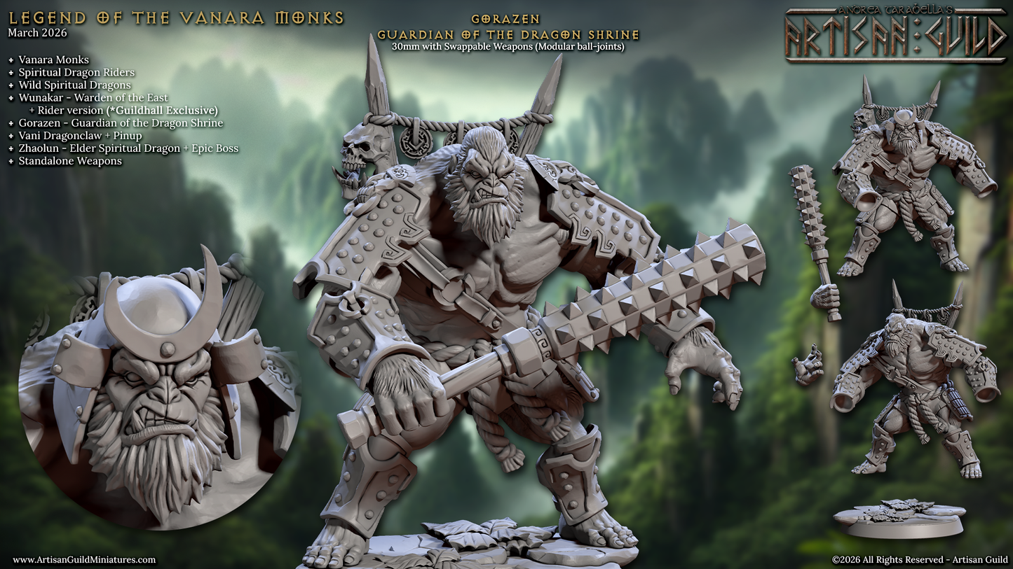 Gorazen, Guardian of the Dragon Shrine - Ape Folk Warrior (2 Variants Available) - Artisan Guild