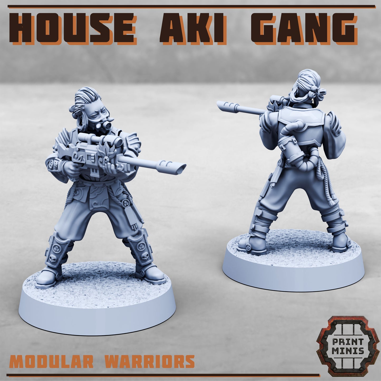 House Aki Gang, Eastern SciFi Warrior Women (10 Variants Available) - Print Minis