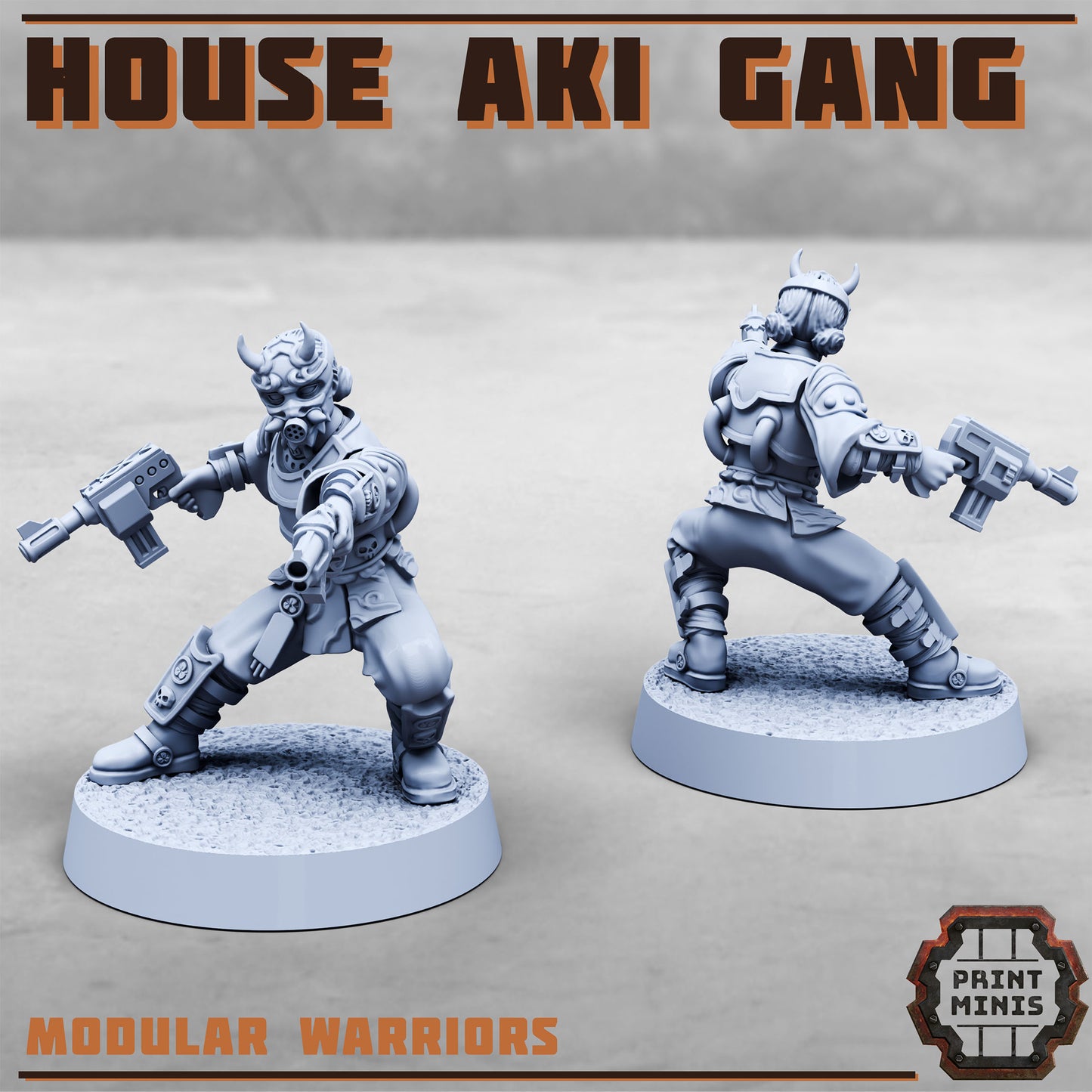 House Aki Gang, Eastern SciFi Warrior Women (10 Variants Available) - Print Minis