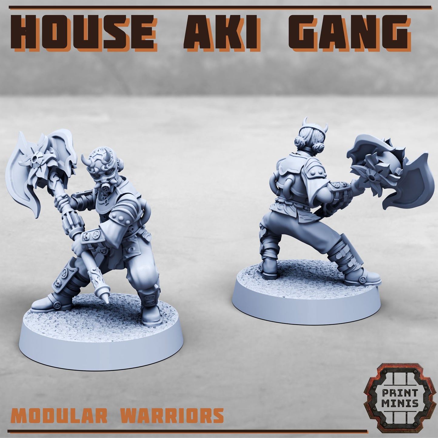 House Aki Gang, Eastern SciFi Warrior Women (10 Variants Available) - Print Minis