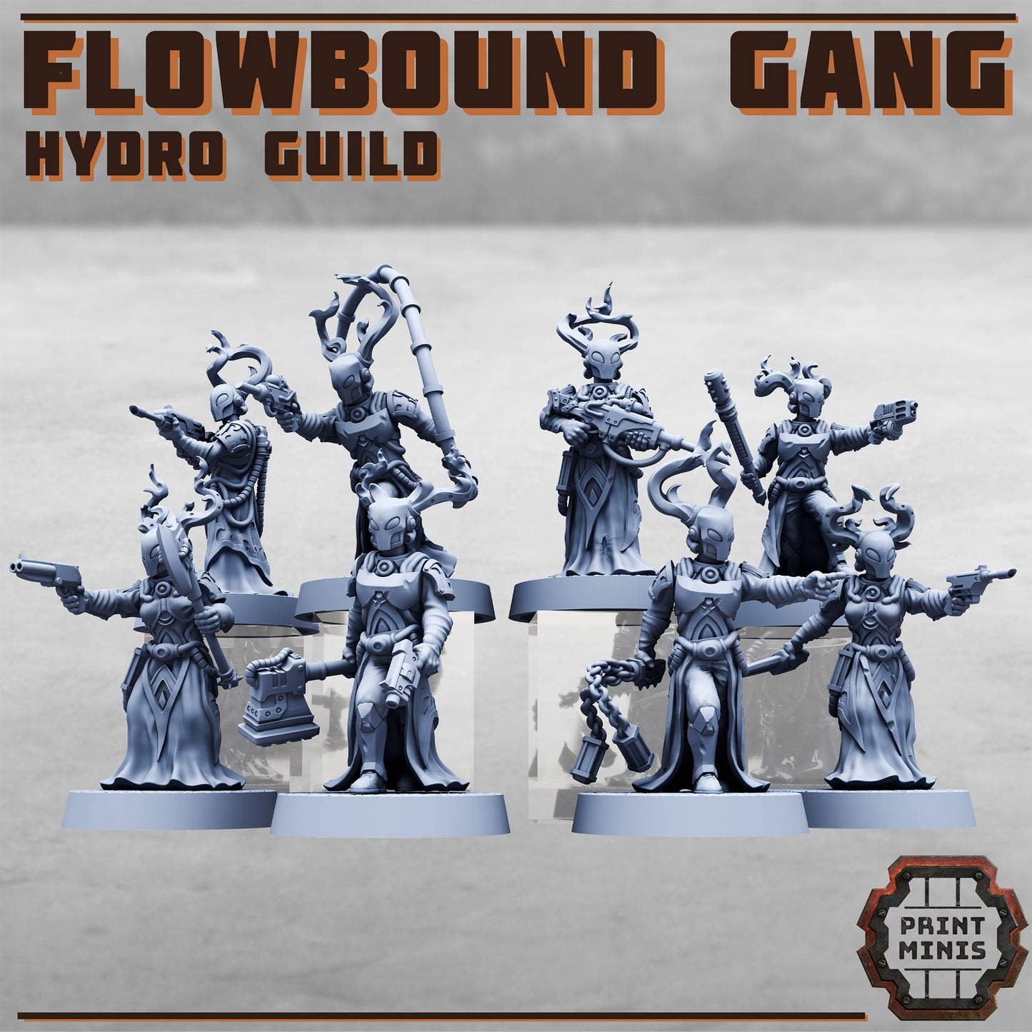Flowbound Gang, Hydro Guild Fighters (8 Variants Available) - Print Minis