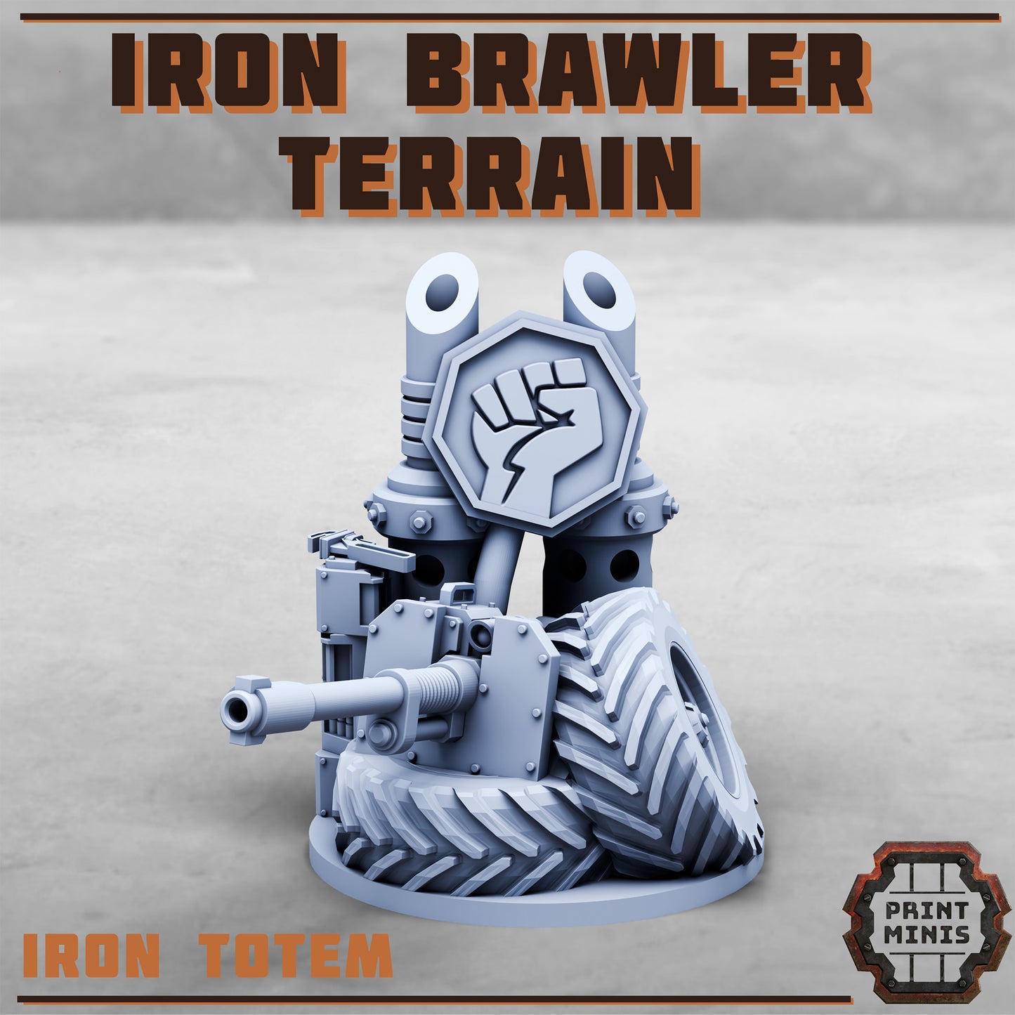 Iron Brawlers Terrain, Scenery Kit (28mm Scale) - Print Minis