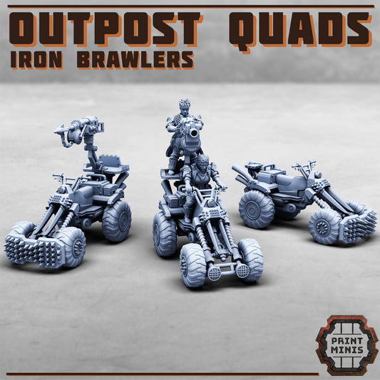 Outpost Quads, Iron Brawler Bikes (2 Variants Available) - Print Minis