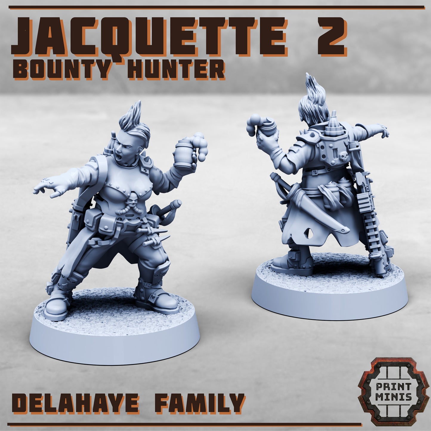 Jacquette, Bounty Hunter (2 Variants Available) - Print Minis