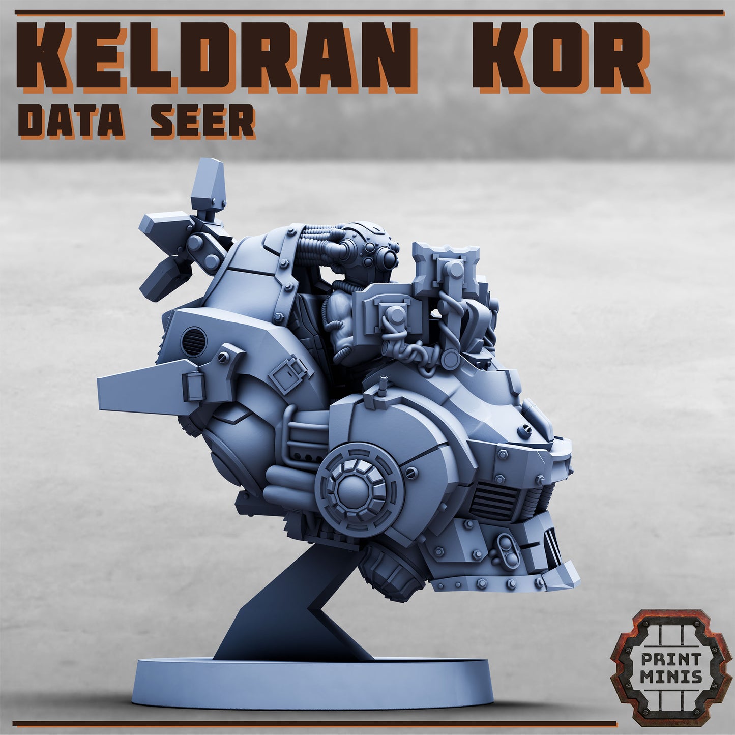 Keldran Kor, Data Seer - Tech Wizard in Flying Machine - Print Minis