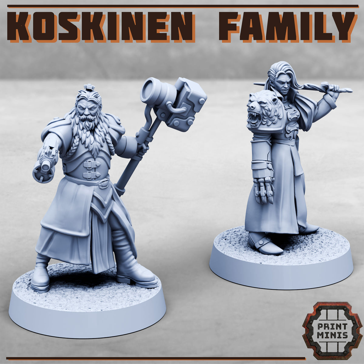 Koskinen Family, Sci-Fi Warrior Nobles (3 Variants Available) - Print Minis