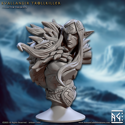 Kvallandir Trollkiller, Winter Elf Hero Bust - Artisan Guild