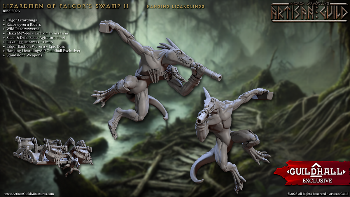 Falgor Lizardlings, Hanging (2 Variants Available) - Artisan Guild