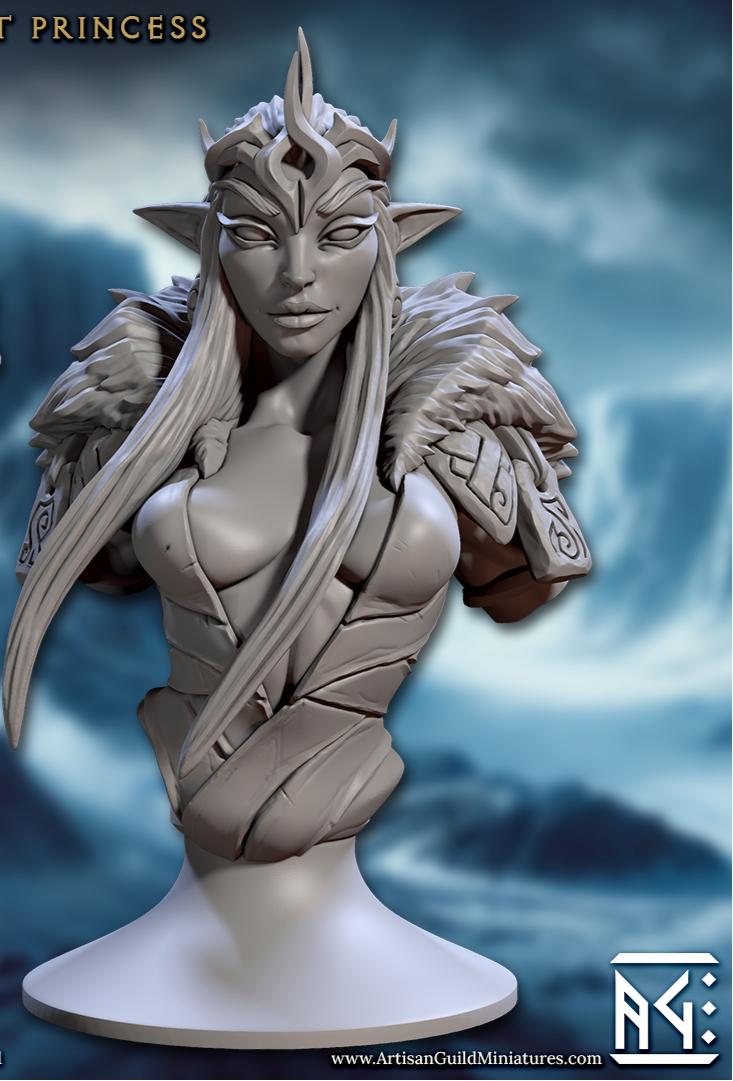 Myrravel the Frost Princess, Winter Elf Hero Bust - Artisan Guild